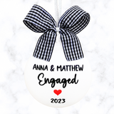 Engaged Christmas Ornament, Personalized Engagement Gift