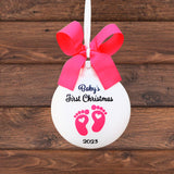 Personalized Babys First Christmas Ornament, Girl