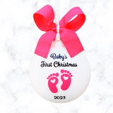 Personalized Babys First Christmas Ornament, Girl