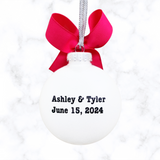 Personalized Wedding Christmas Ornament, Flamingos