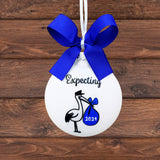 Expecting Ornament, Pregnant Christmas Ornament Boy