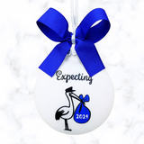 Expecting Ornament, Pregnant Christmas Ornament Boy