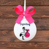 Expecting Baby Ornament, Pregnant Ornament Girl