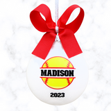 Softball Ornament, Softball Gifts For Players