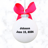 Engagement Christmas Ornament, Pink Flamingos