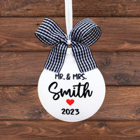 Personalized Wedding Christmas Ornaments, Mr and Mrs