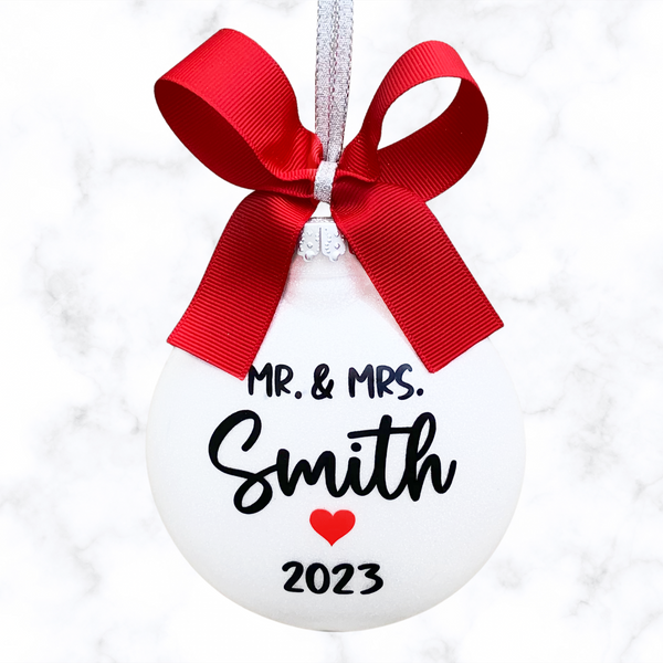 Mr and Mrs Christmas Ornaments, Personalized Gift