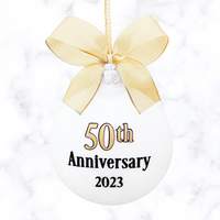 50th Wedding Anniversary Ornament, Gold 50th Anniversary Gifts