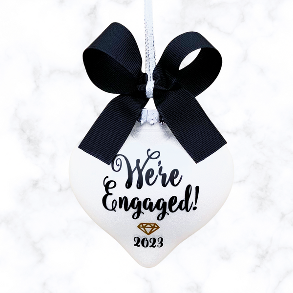 Wedding engagement christmas ornament deals