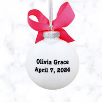 Personalized Babys First Christmas Ornament, Girl